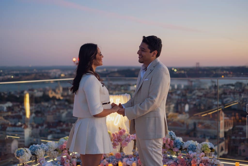 Rooftop Marriage Proposal in Lisbon. Portugal