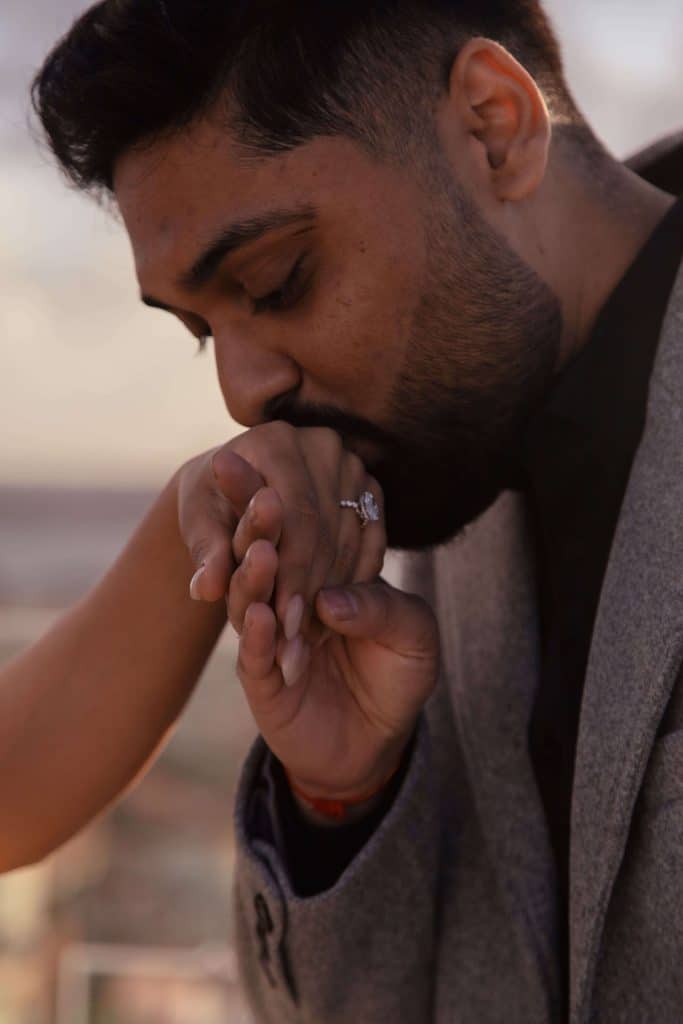 Private Rooftop Proposal at Sunset in Lisbon