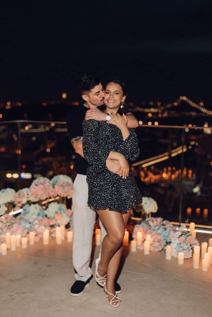 Evening Proposal on the Rooftop in Lisbon, Portugal