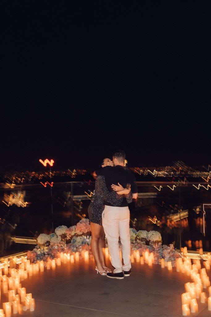 Evening Proposal on the Rooftop in Lisbon. Portugal