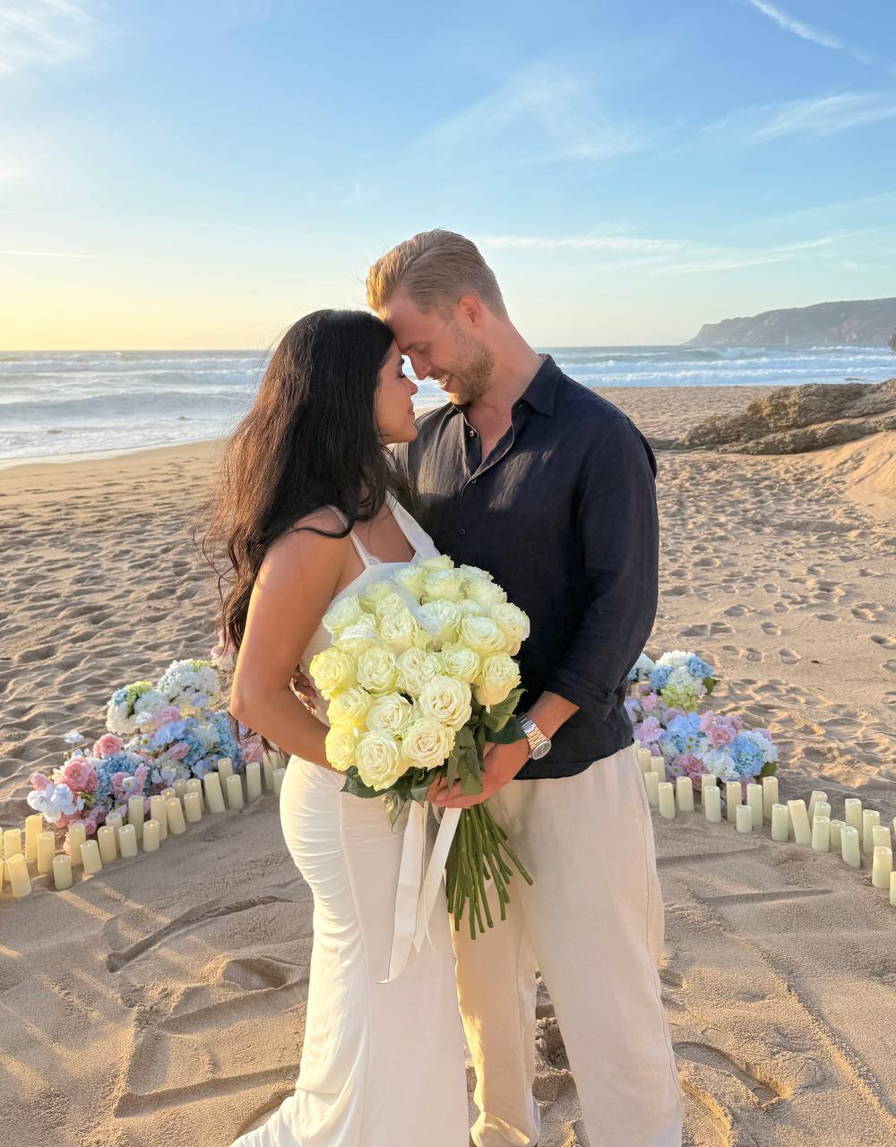 Marriage Proposal Near the Ocean at Sunset in Portugal